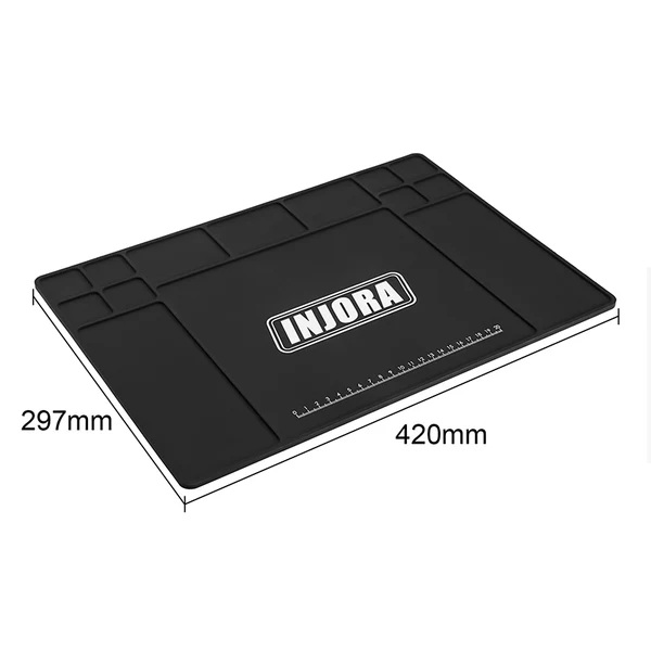 INJORA Silicone Work Mat Pit Mat for 1/18 1/24 RC Car (420x297mm) (Tool-64)