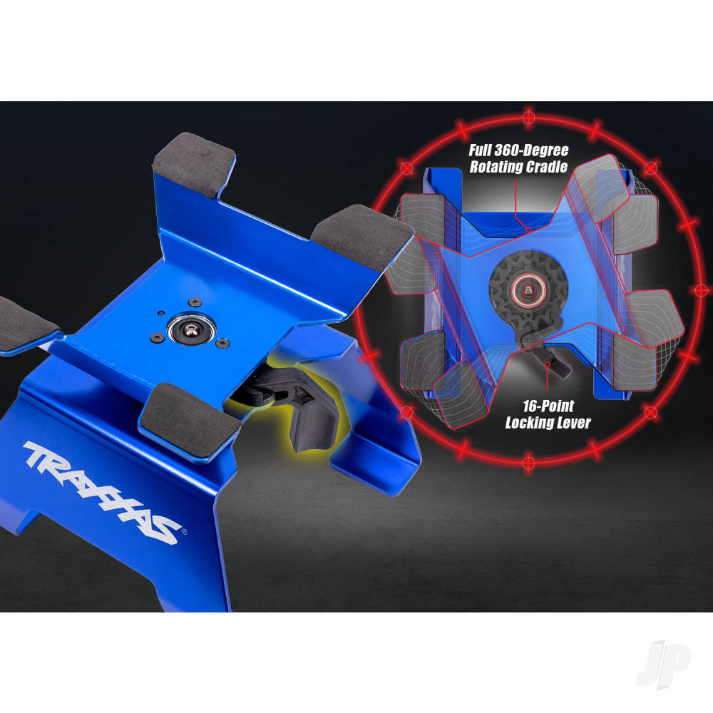 Traxxas 1:10 - 1:18 RC Car/Truck Aluminium Stand, Blue (TRX8796-BLUE)