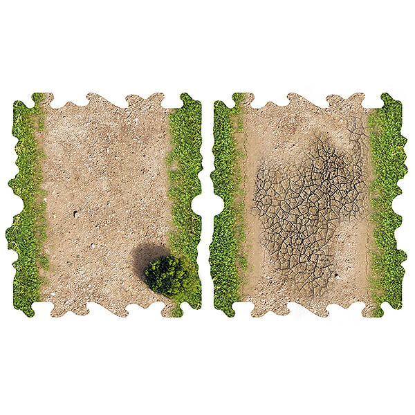 Crawler Park 2 X Dirt And Grass Half Straights For 1/24 Rc Crawler (TWDTRK005)