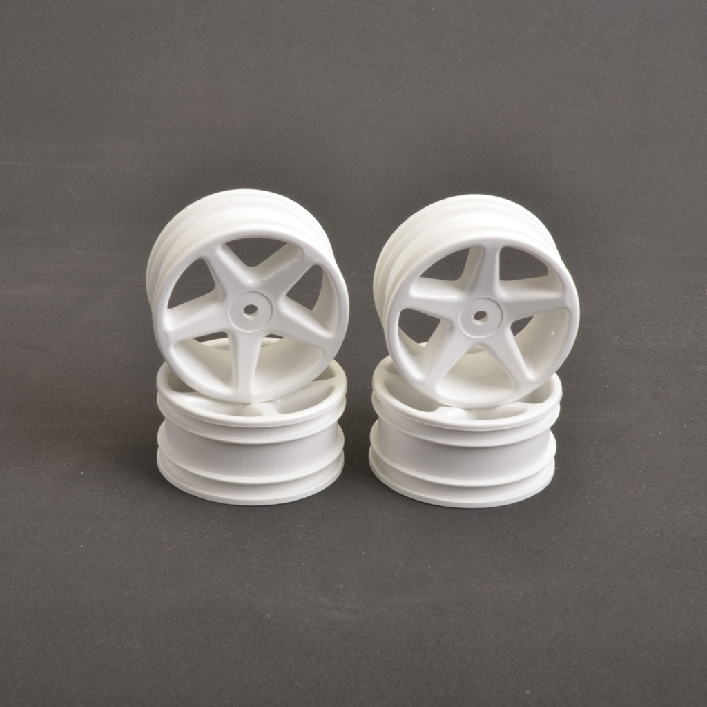Schumacher Wheel; 5 spoke 25mm - White (Pk4) (U1932)