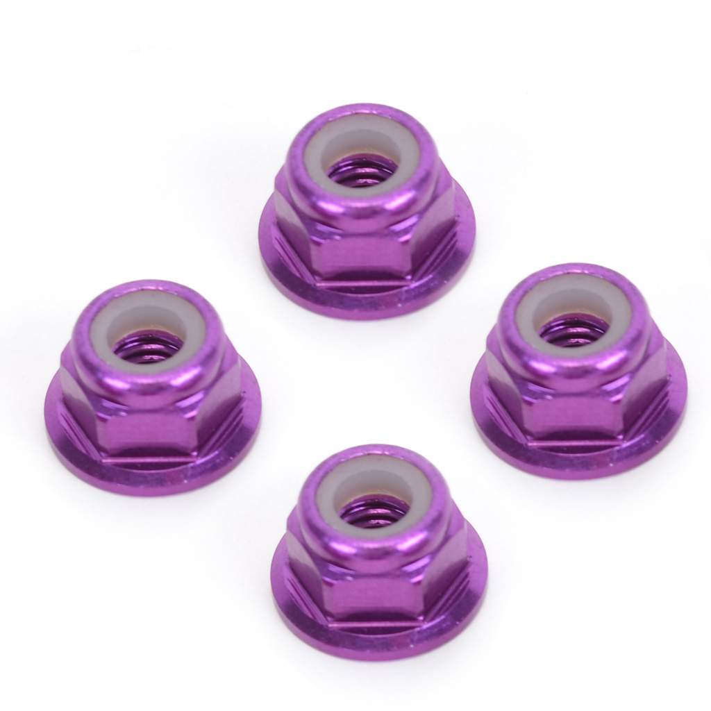 Schumacher M4 Nyloc Wheel Nut - Purple Alloy (pk4) (U2135)