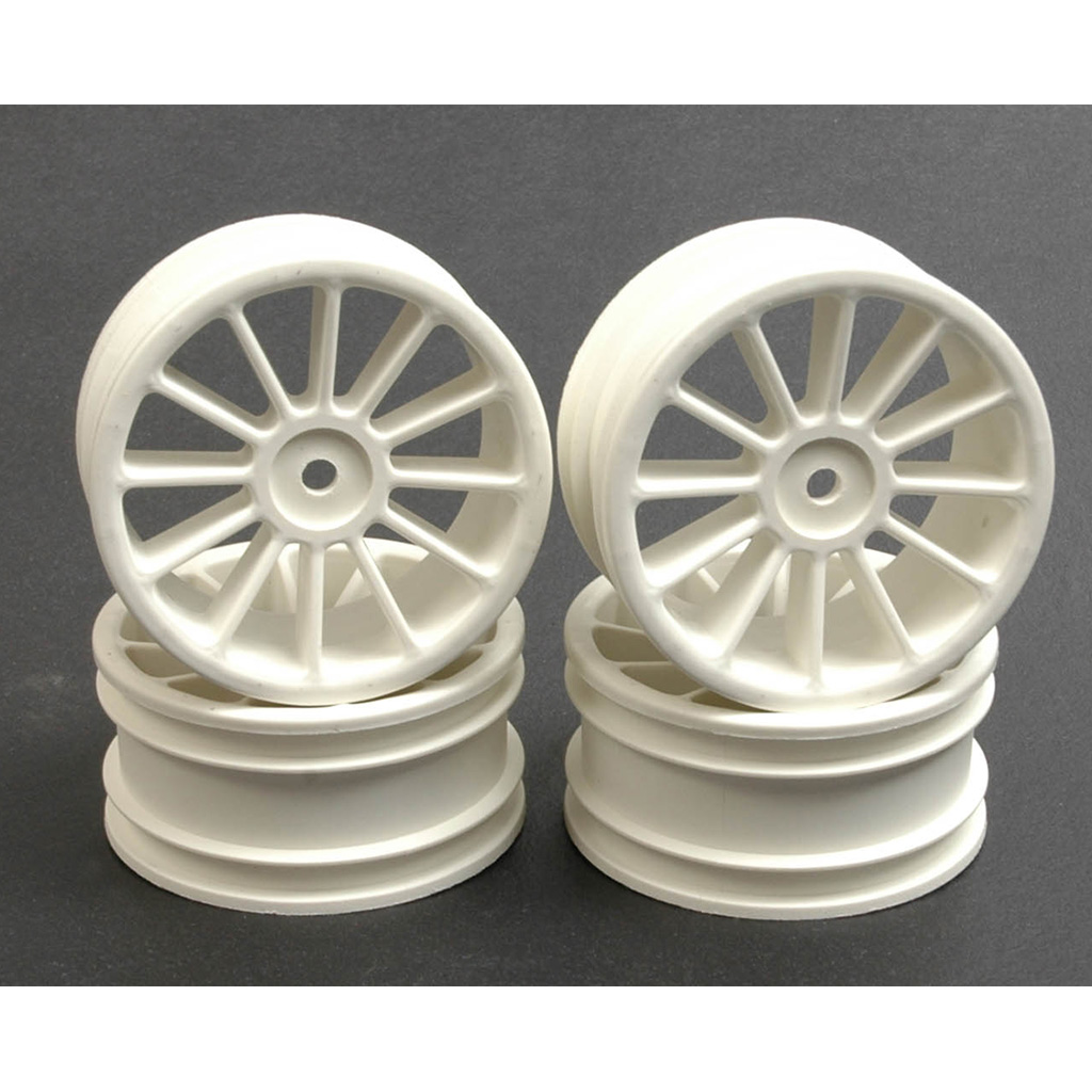 Schumacher Wheel; 12 spoke 25mm - White (Pk4) (U2170)