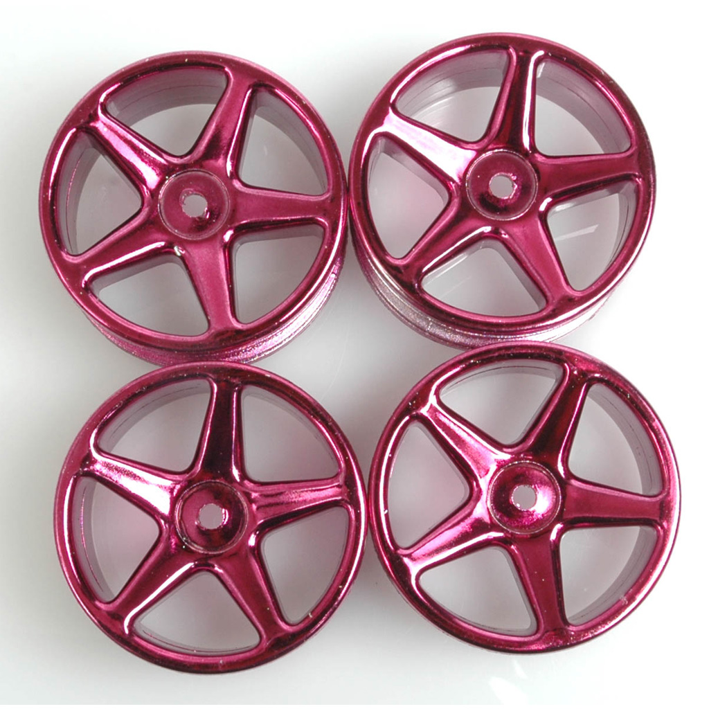 Schumacher Wheel; 5 spoke 25mm - Purple Chrome (Pk4) (U2173)