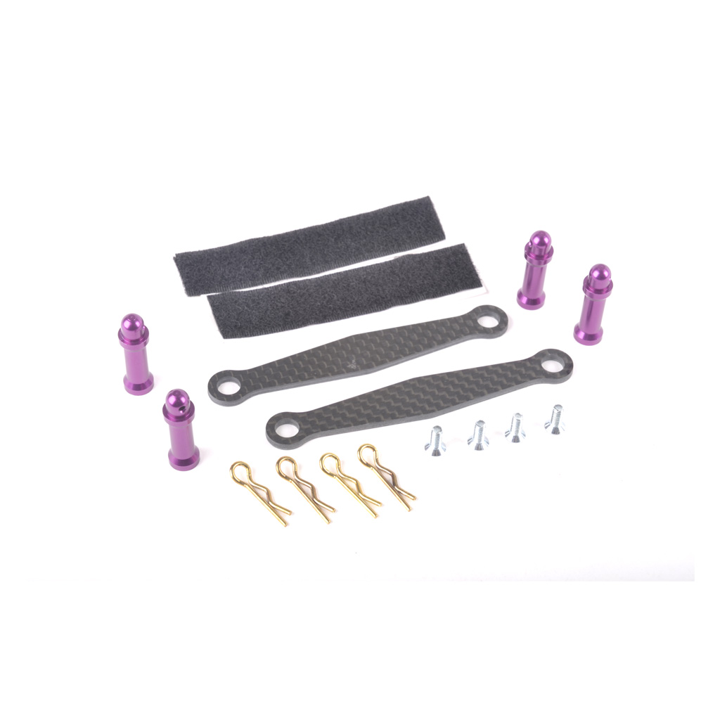 Schumacher Purple Alloy Battery Posts and C/F Straps (U2218)