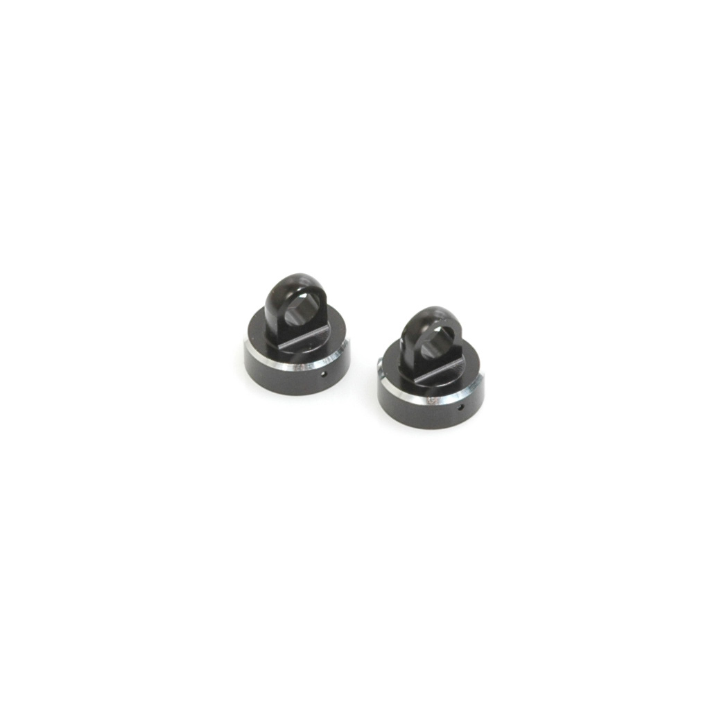 Schumacher Race Shock Top Cap (pr) - Black Unvented (U3284)