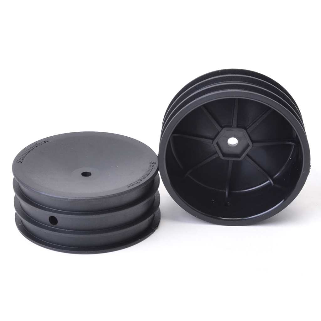 Schumacher Wheel; Hex Front - Black - 2wd - pr (U4367)