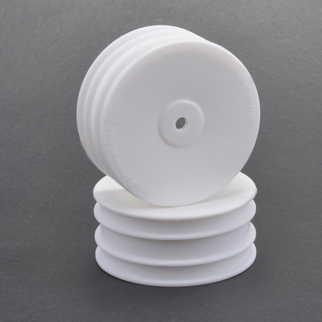 Schumacher Wheel; Hex Front - White - 4wd - pr (U4496)