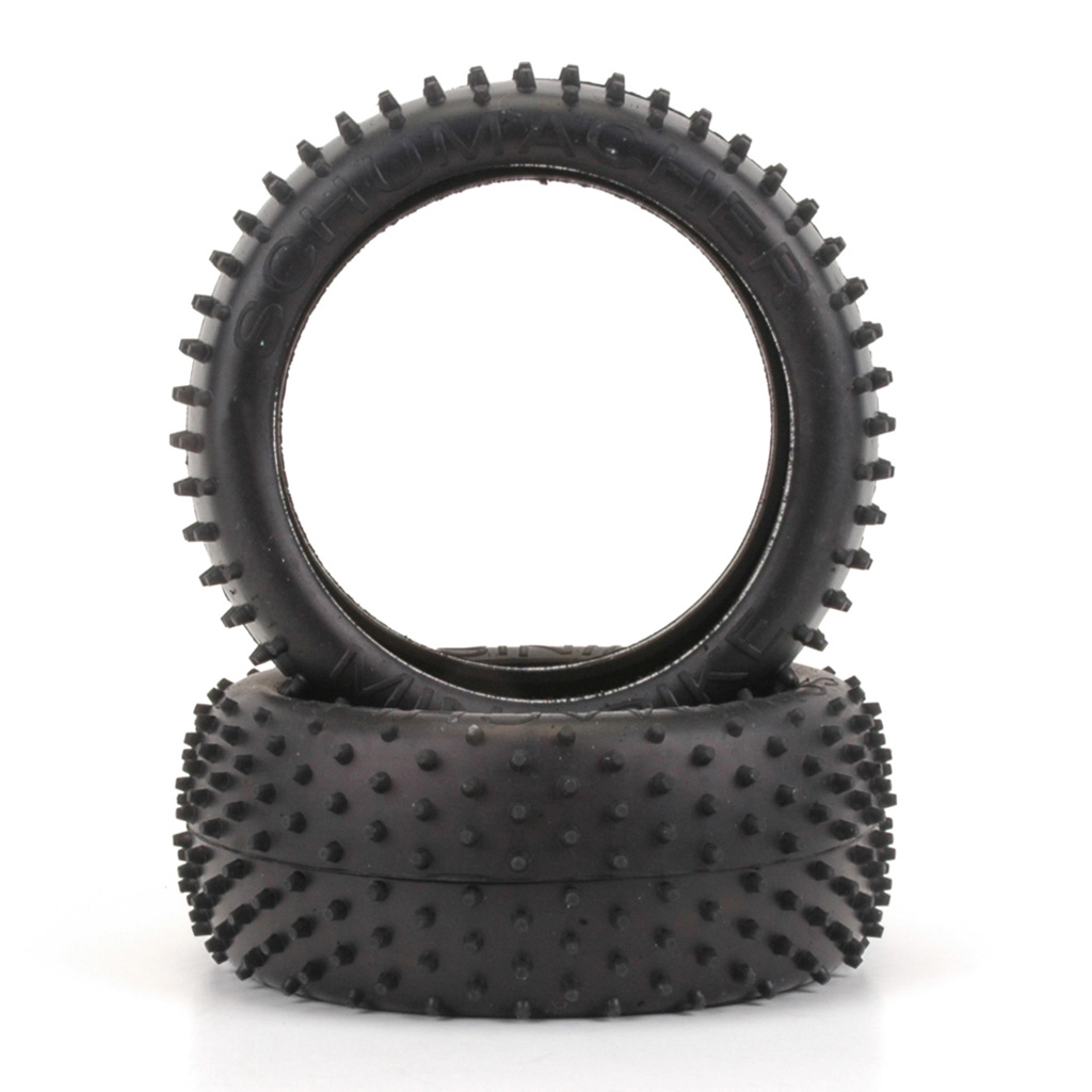 Schumacher Mini Spike 1/8th Tyre - Silver  (pr) (U6750)