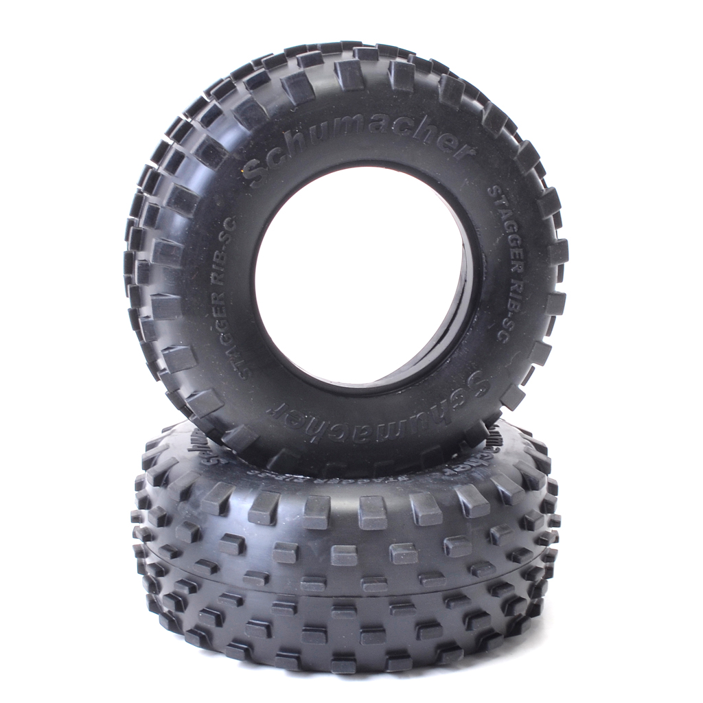 Schumacher Short Course Stagger Rib Tyre - Yellow (U6781)
