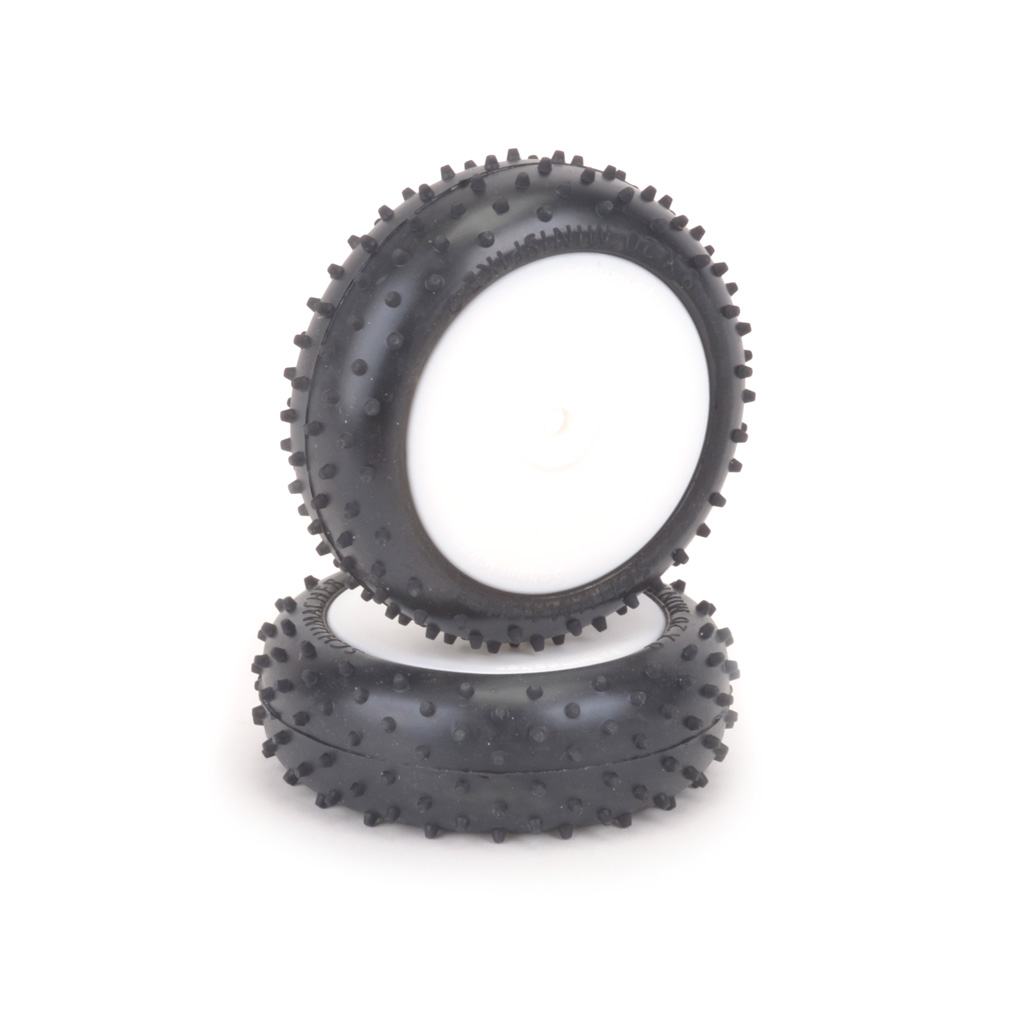 Schumacher Mini Spike2 -Pre-Glued Yellow Front 4WD hex (pr)  (U6793)
