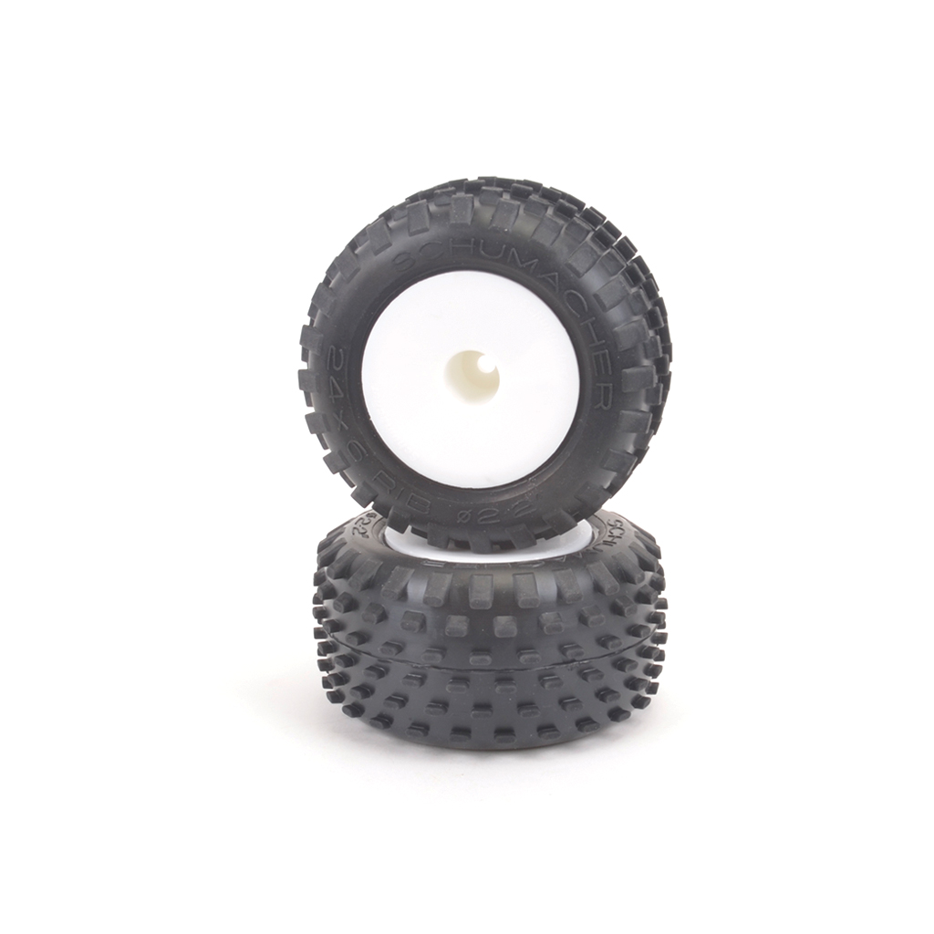 Schumacher Stagger Rib-Yell-Truck Tyre - Pre-Glued pr (U6877)