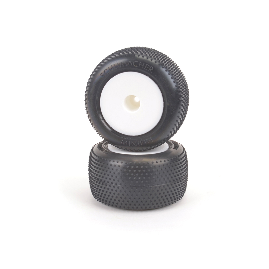 Schumacher Mini Spike-Silver-Truck Tyre - Pre-Glued  pr (U6880)