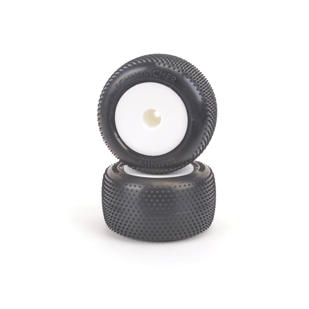 Schumacher Mini Pin - Silver - Truck Tyre - Pre-Glued pr (U6881)