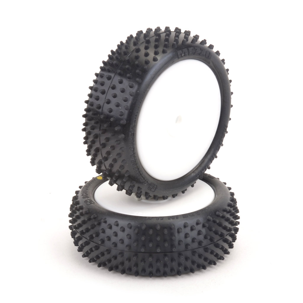 Schumacher Mezzo Tyre Front 4WD - Yellow - Pre-Glued - pr (U6893)