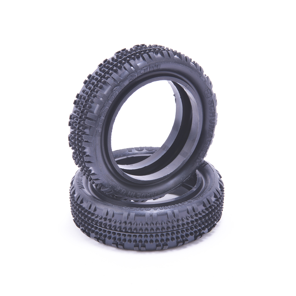 Schumacher Fusion Slim - 1/10 2WD Tyres - Front - Yellow - pr (U6901)