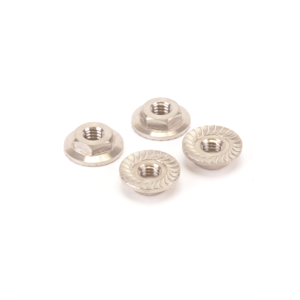 Schumacher Titanium Low Profile M4 Serrated Nut (pk4) (U7400)
