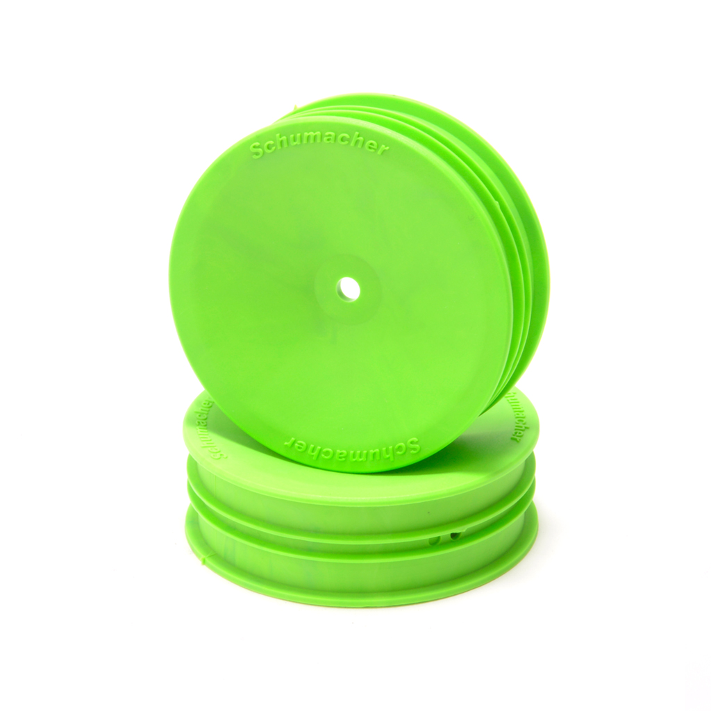 Schumacher Wheel; Hex - Front Slim - 2WD - Green -pr (U8682)