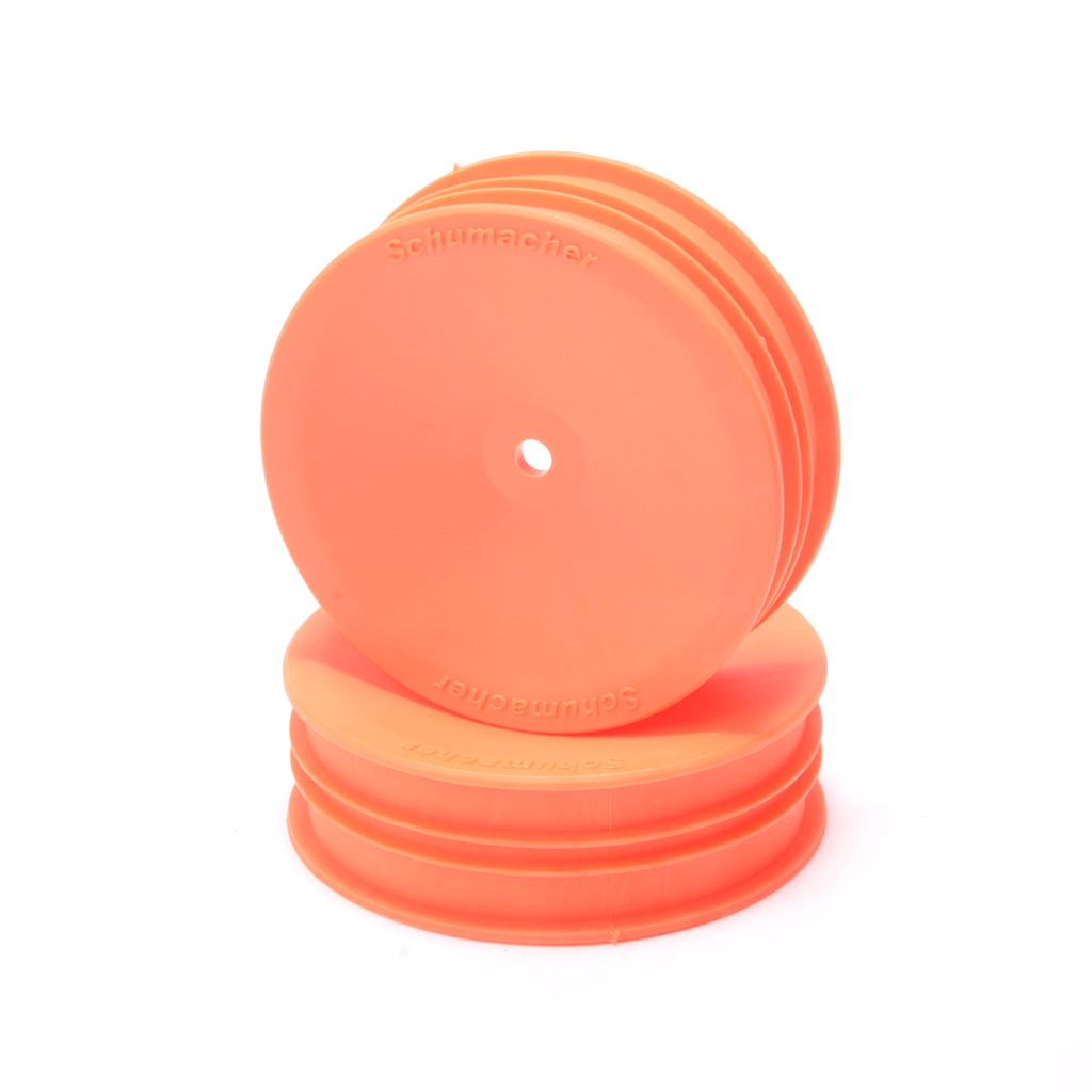 Schumacher Wheel; Hex - Front Slim - 2WD - Orange -pr (U8683)