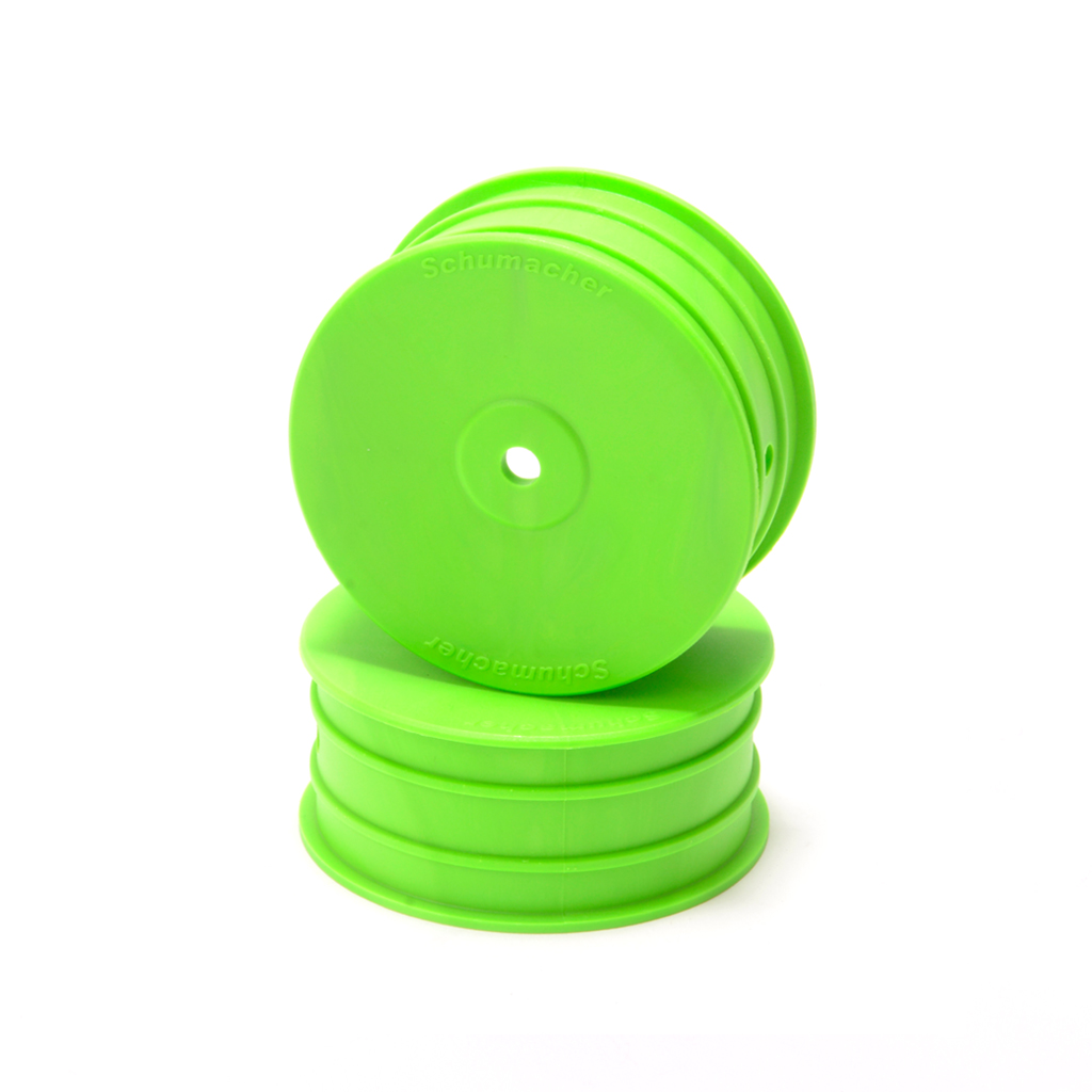Schumacher Wheel; Hex Front - Green - 4WD - pr (U8688)