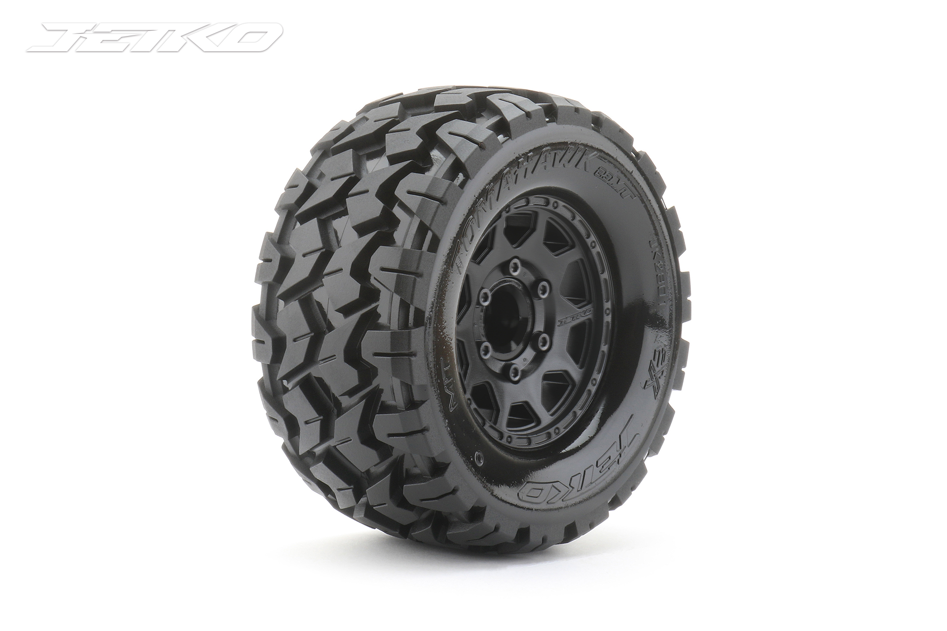 Jetko EX Tyre MT Tomahawk Black Wheel 2.8 Hex 12,14,17mm (2) (JK2801CB)