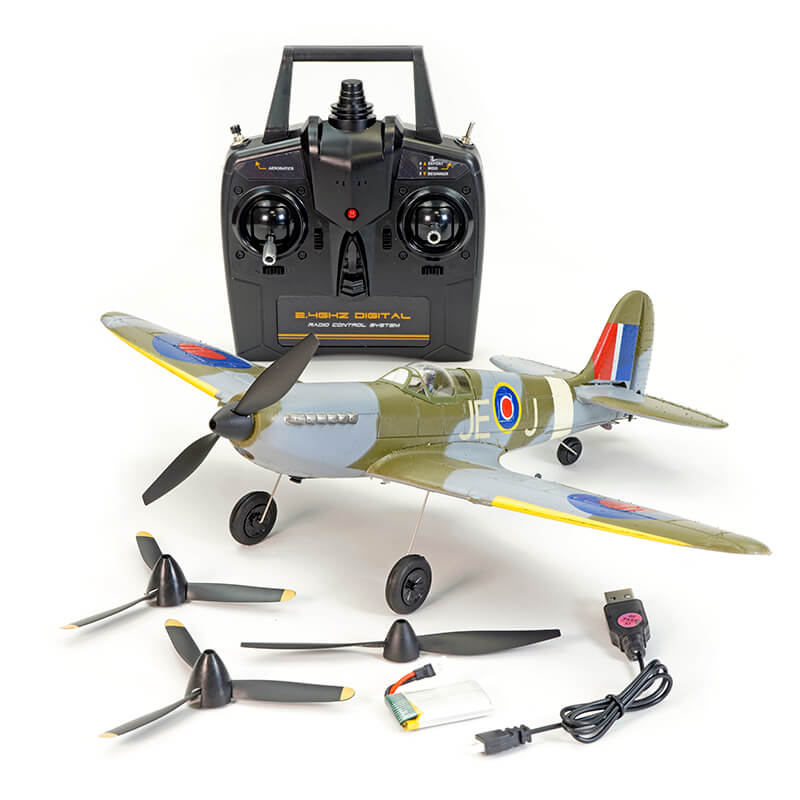 Volantex Spitfire 4Ch Blue 400mm Brushed With Gyro EPP RTF (V761-12V2B)