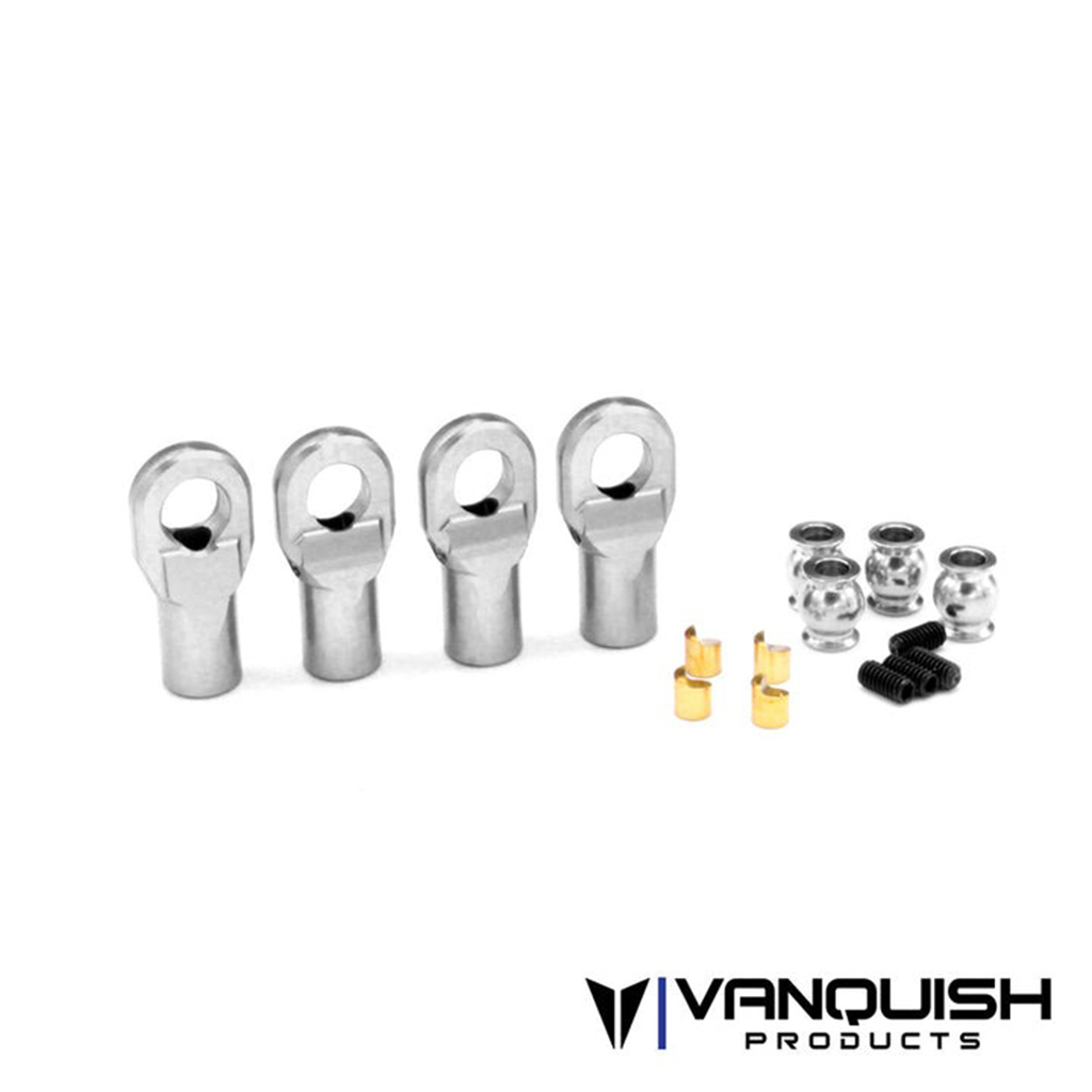 Vanquish Machined Alloy M4 Rod Ends Clear (4) (VPS08501)