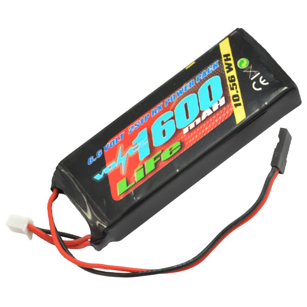 Voltz 1600mAh 2S 6.6V RX LiFE Straight Battery Pack (VZ0250)