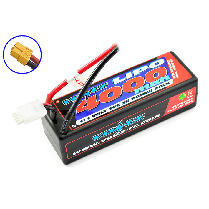 Voltz 4000mAh Hard Case 11.1V 50C LiPO Stick Pack W/XT60 (VZ0342XT60)