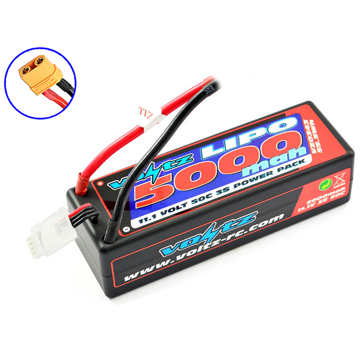 Voltz 5000mAh Hard Case 11.1V 50C LiPO Stick Pack XT90 (VZ0343XT90)