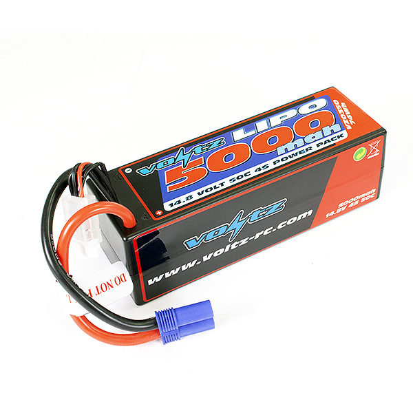 Voltz 5000mAh Hard Case 14.8V 50C LiPO Stick Pack EC5 (VZ0350EC5)
