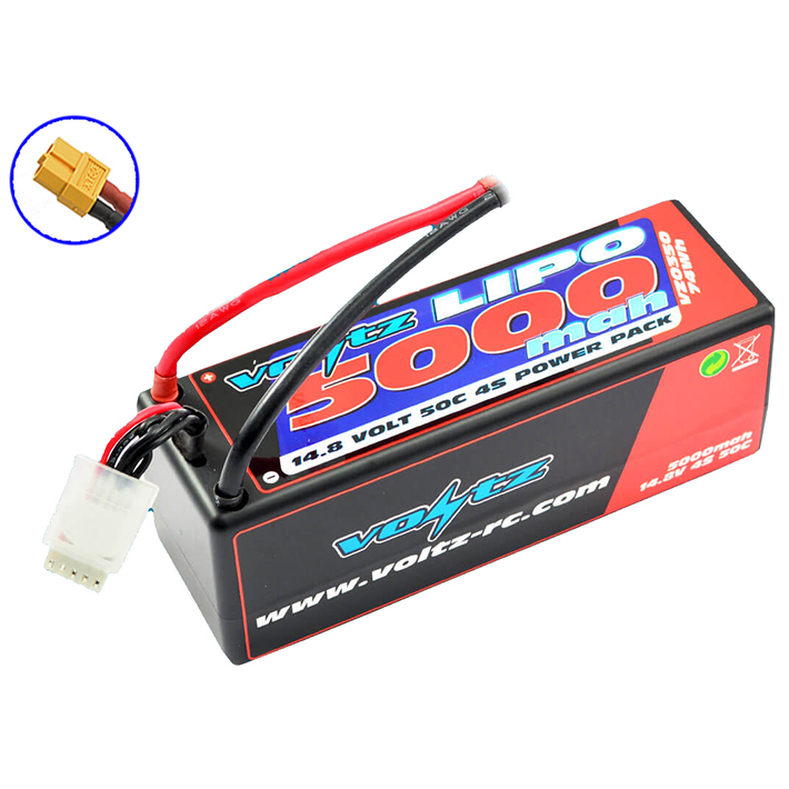 Voltz 5000mAh Hard Case 14.8V 50C LiPO Stick Pack XT60 (VZ0350XT60)