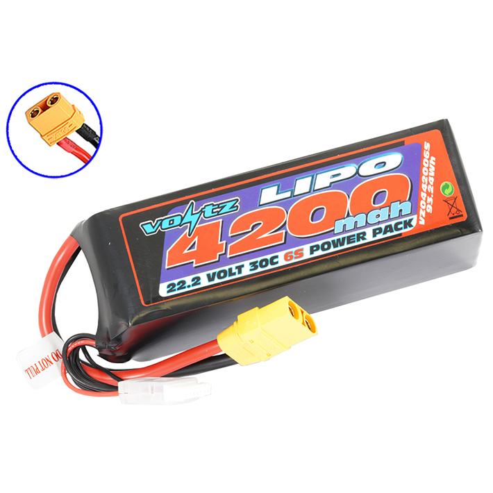 Voltz 4200mAh 22.2V 30C LiPO Battery W/XT90 (VZ0442006SXT90)