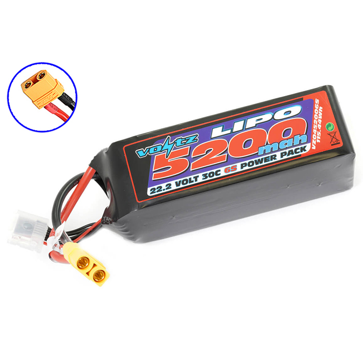 Voltz 5200mAh 22.2V 30C LiPO Battery W/XT90 (VZ0452006SXT90)