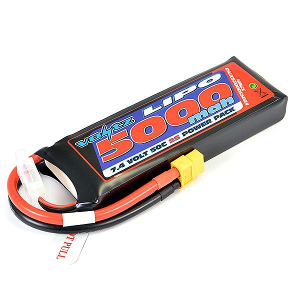 Voltz 5000mAh 7.4V 50C LiPO Battery W/XT60 (VZ0550002SXT60)