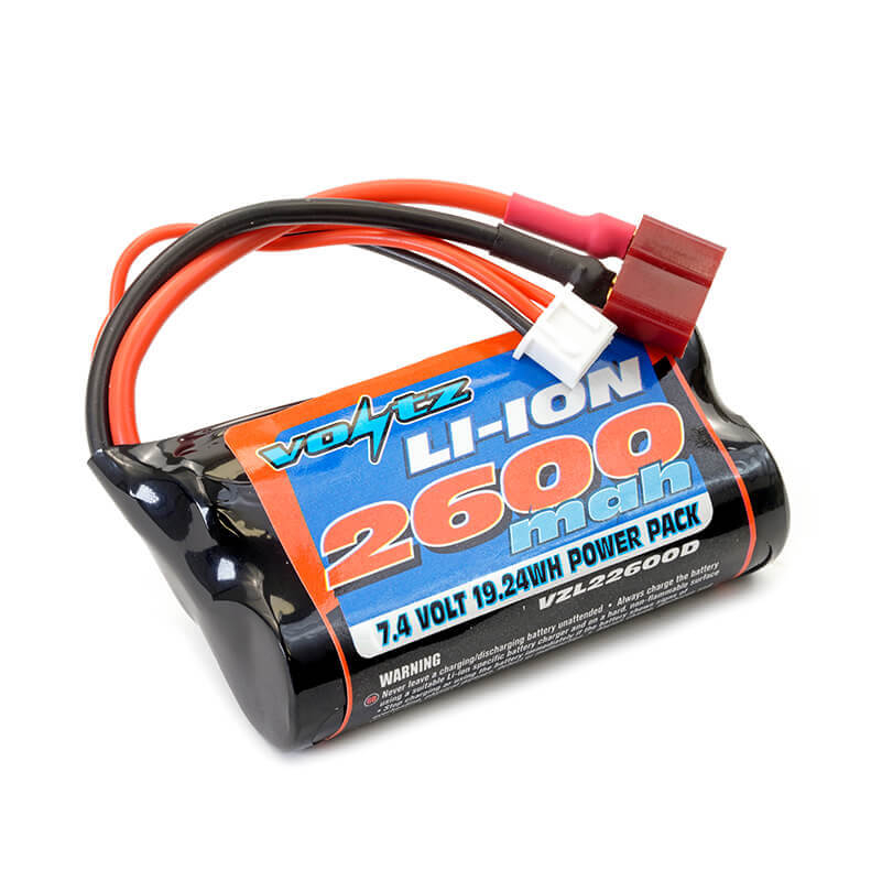 Voltz Li-Ion 7.4V 2600Mah Battery With Deans T-Plug (VZL22600D)