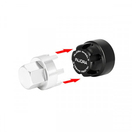 INJORA M2 Wheel Lock Nuts with Aluminum Cap for 1/24 SCX24 AX24 FCX24M - Black  (WH-27BK)