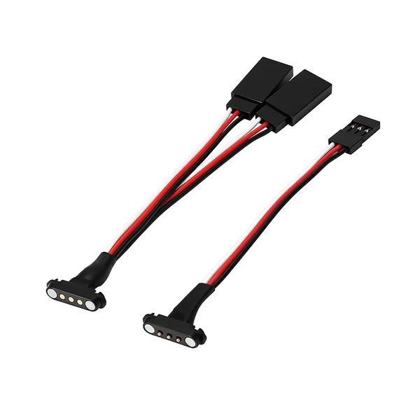 INJORA Magnetic Snap-on JR 1-to-2 Y Cable for RC Models (WIRE11-20))