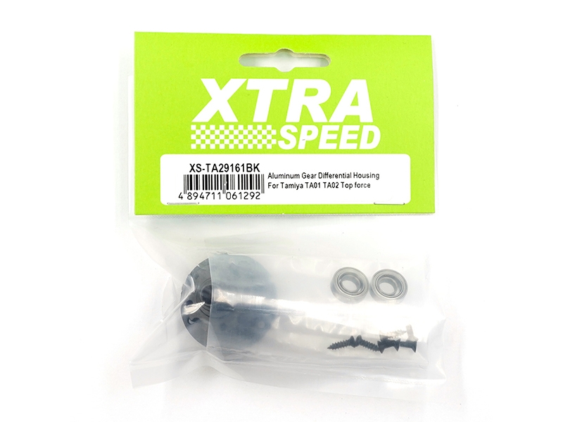 Xtra Speed Aluminum Gear Differential w/Tamiya Parts Combo Set For Tamiya TA01 TA02 Top Force (XS-TA29162BK)