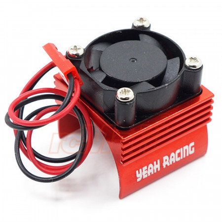 Yeah Racing Aluminum 380 Motor Heat Sink w/ Cooling Fan Red (YA-0461RD)
