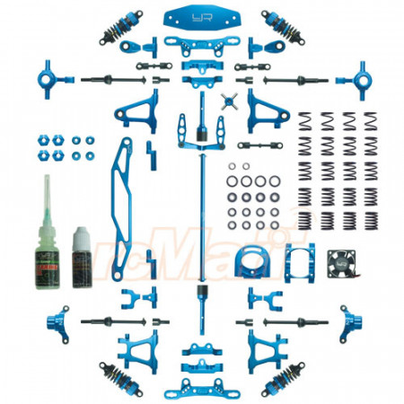 Yeah Racing Aluminium Conversion Kit Tamiya TT02 Blue (CK-TT02BU)