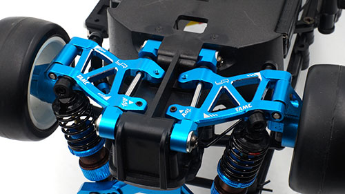 Yeah Racing Aluminum Rear Skid Angle Adjust Suspension Mount Tamiya M07 Blue (TAMC-034BU)