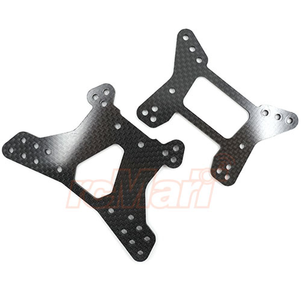 Yeah Racing Front &amp; Rear Graphite Damper Mount For Tamiya Top Force (TATF-001)