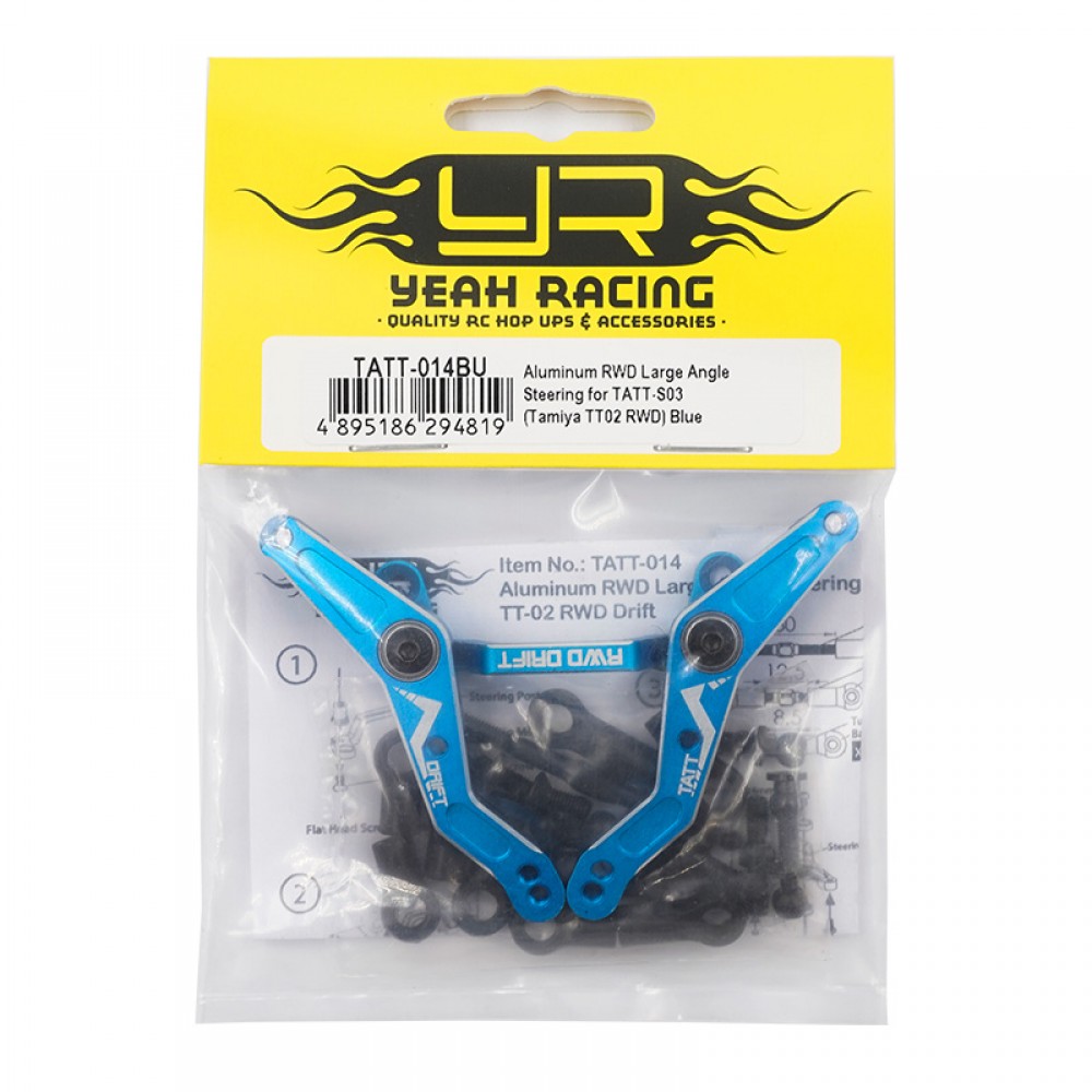 Yeah Racing Aluminium Large Angle Steering Rack Blue Tamiya TT02 RWD (TATT-014BU)