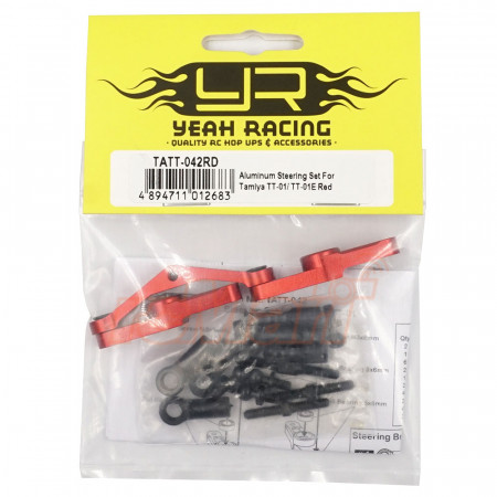 Yeah Racing Aluminium Steering Set Tamiya TT-01E Red (TATT-042RD)
