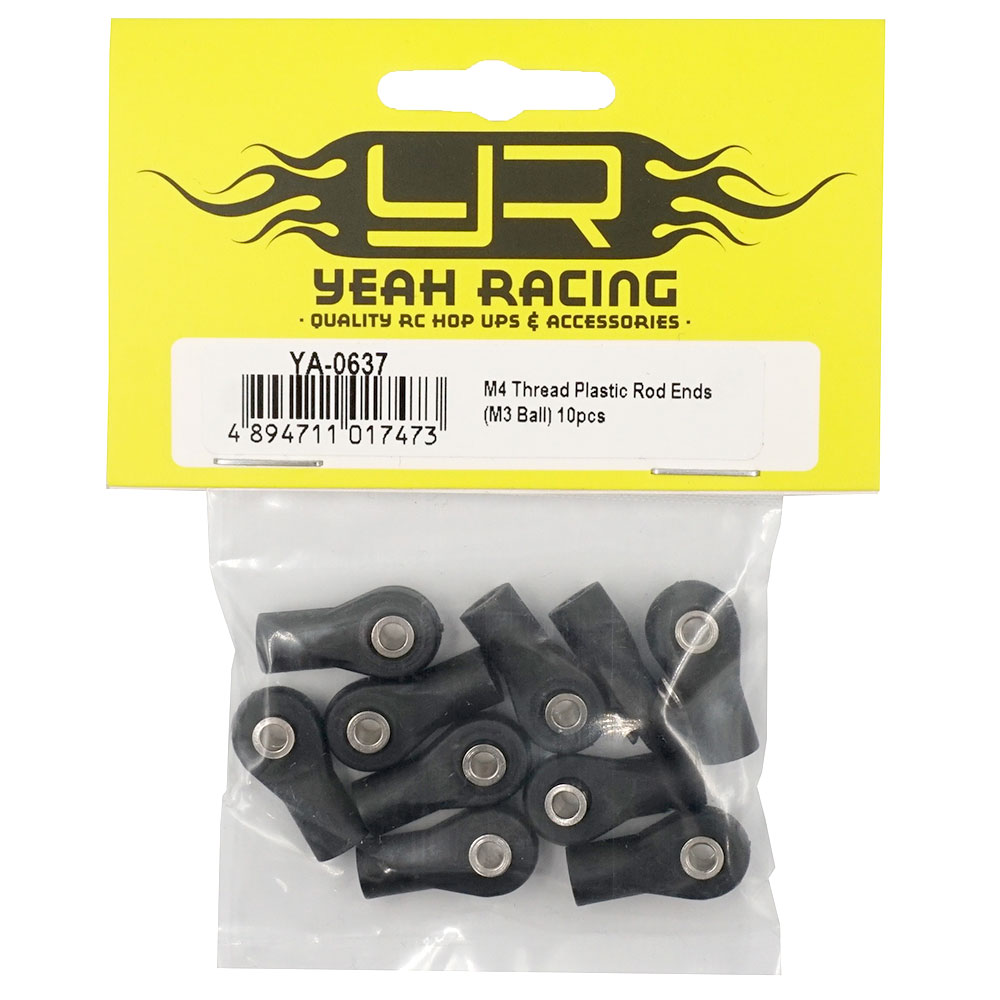 Yeah Racing M4 Thread Plastic Rod Ends (M3 Ball) 10pcs (YA-0637)