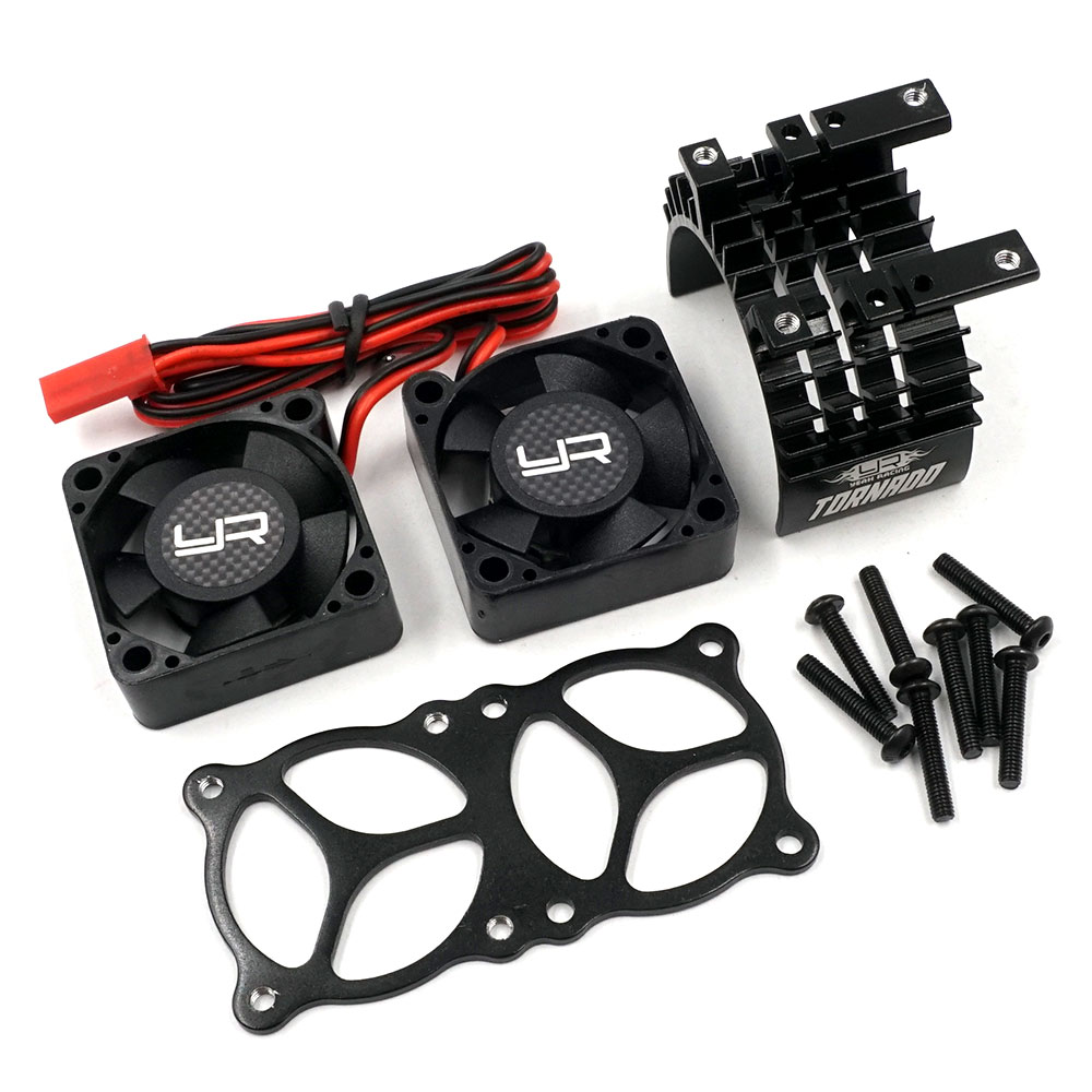 Yeah Racing Aluminium 540 550 Motor Heat Sink w/Twin Tornado High Speed Fan Black (YA-0643BK)