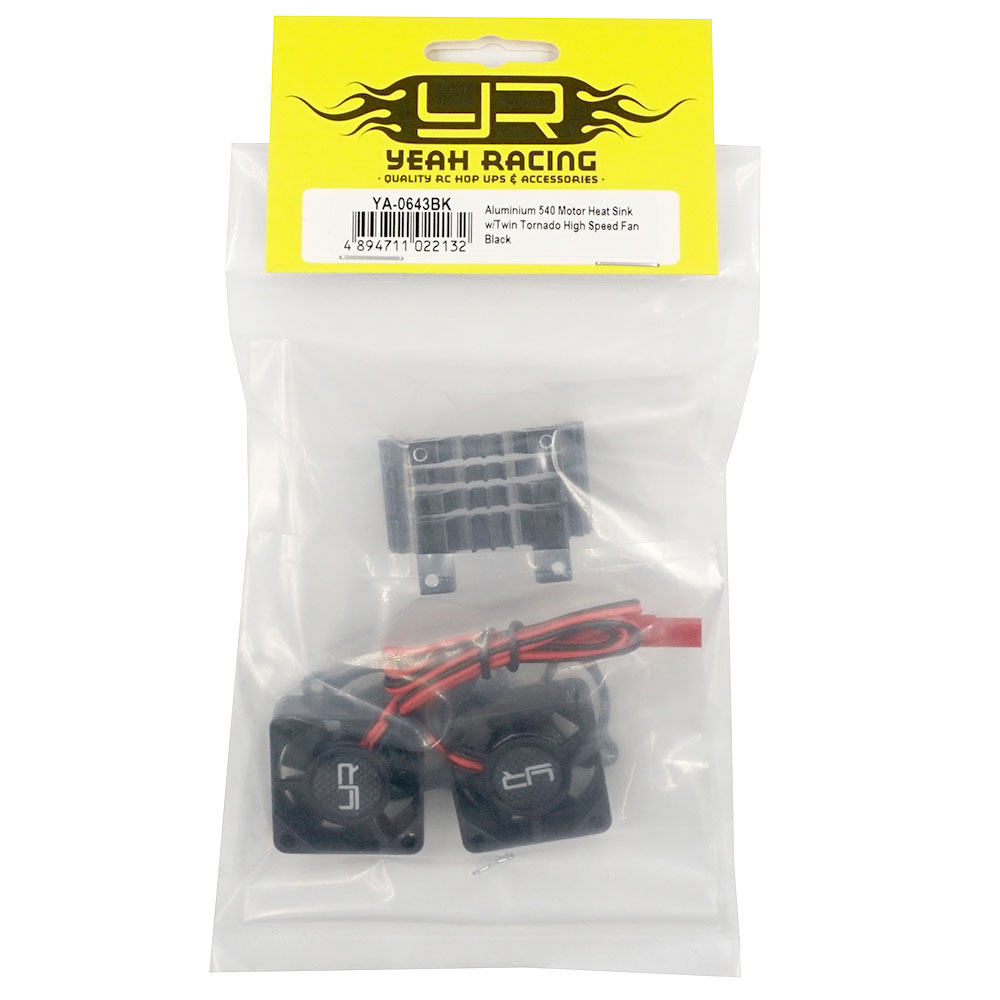 Yeah Racing Aluminium 540 550 Motor Heat Sink w/Twin Tornado High Speed Fan Black (YA-0643BK)