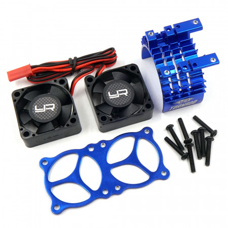 Yeah Racing Aluminium 540 550 Motor Heat Sink w/Twin Tornado High Speed Fan Blue (YA-0643BU)