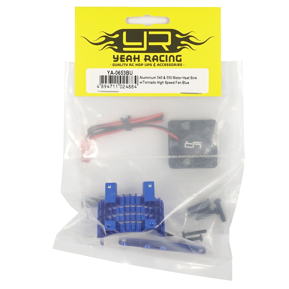 Yeah Racing Aluminium 540 & 550 Motor Heat Sink w/Tornado High Speed Fan Blue (YA-0653BU)