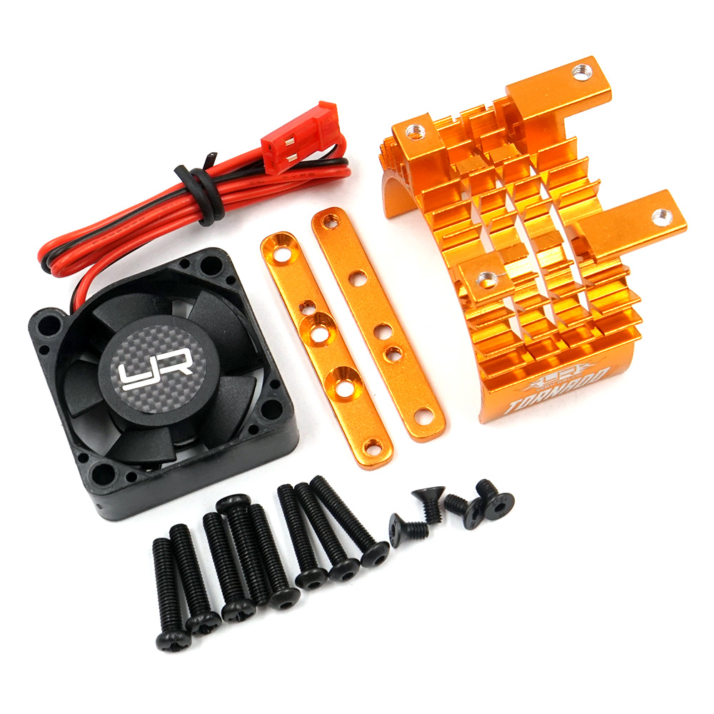 Yeah Racing Aluminium 540 &amp; 550 Motor Heat Sink w/Tornado High Speed Fan Orange (YA-0653OR)